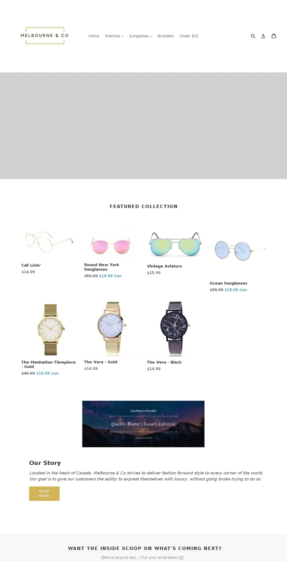 melbourneco.com — Shopify storefront screenshot