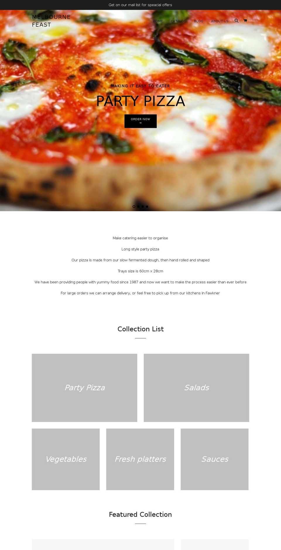 melbournefeast.com — Shopify storefront screenshot