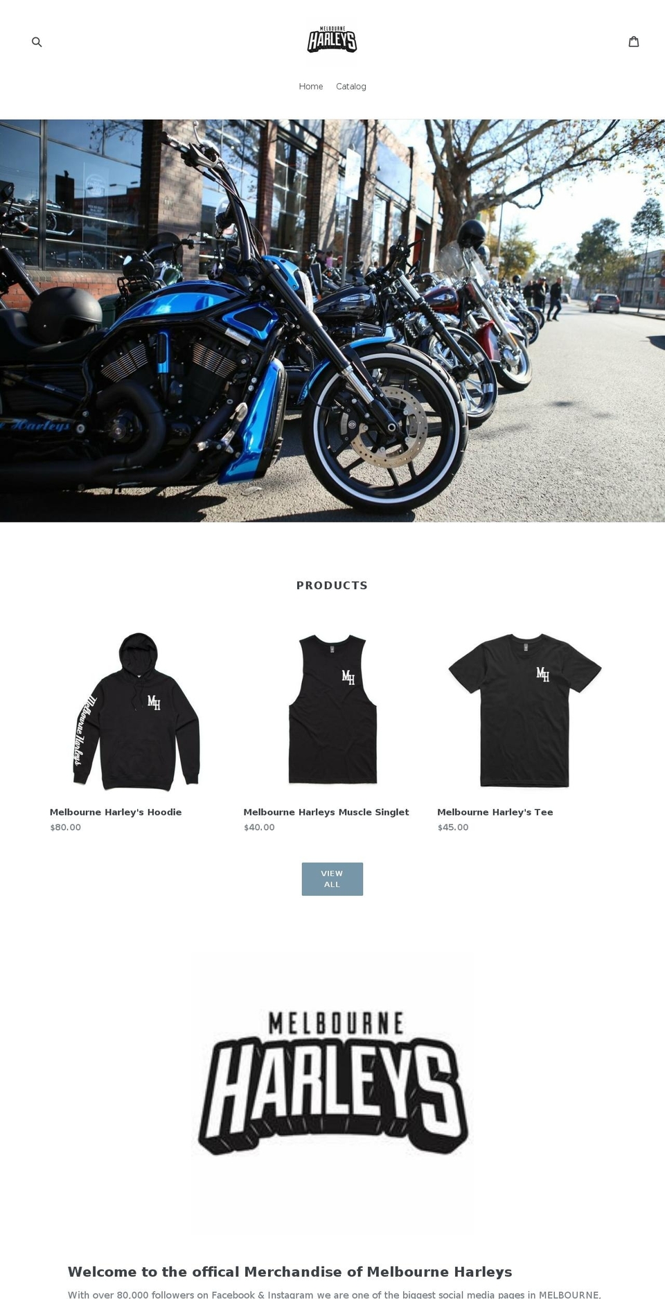 melbourneharleys.com shopify website screenshot