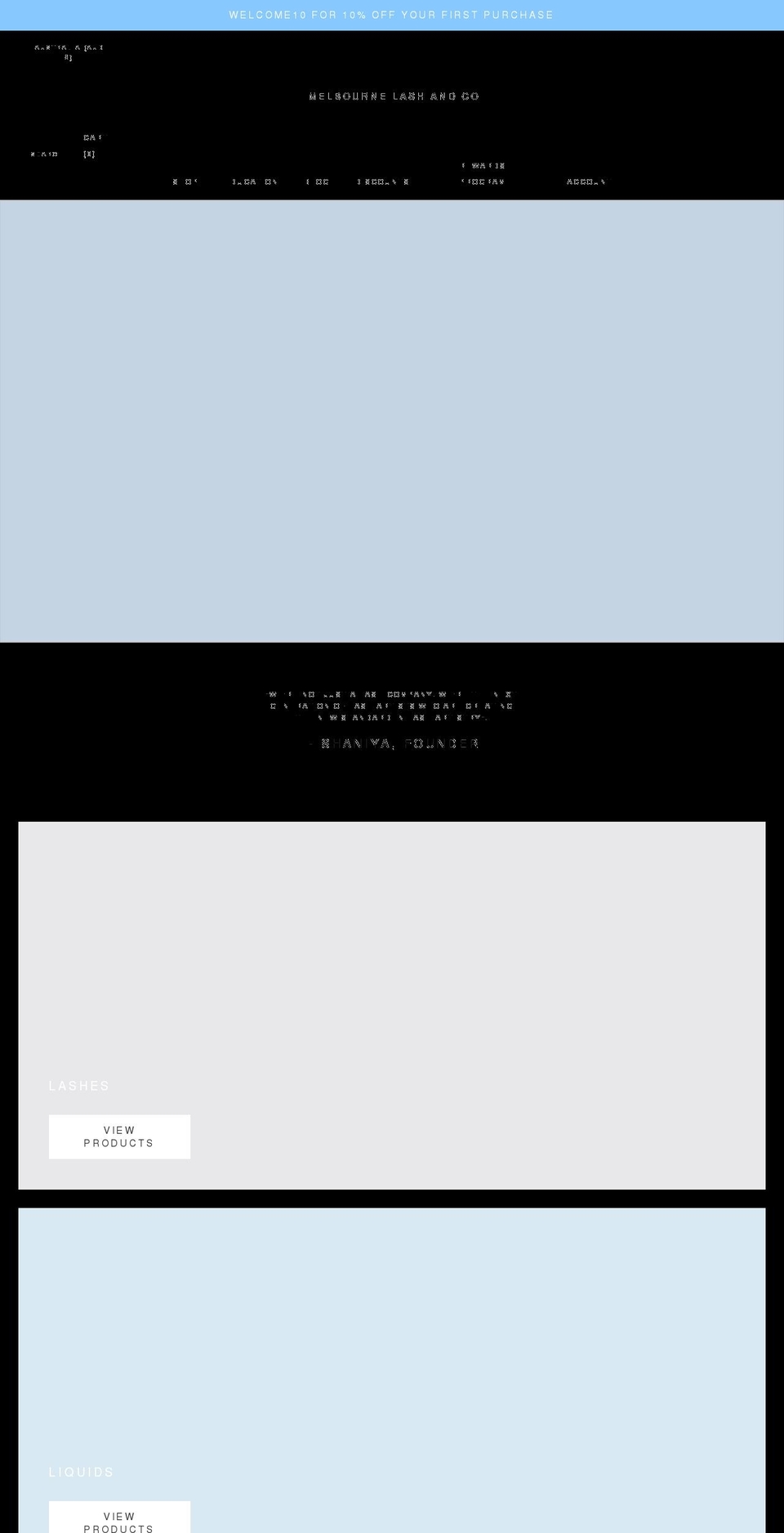 melbournelashandco.com shopify website screenshot