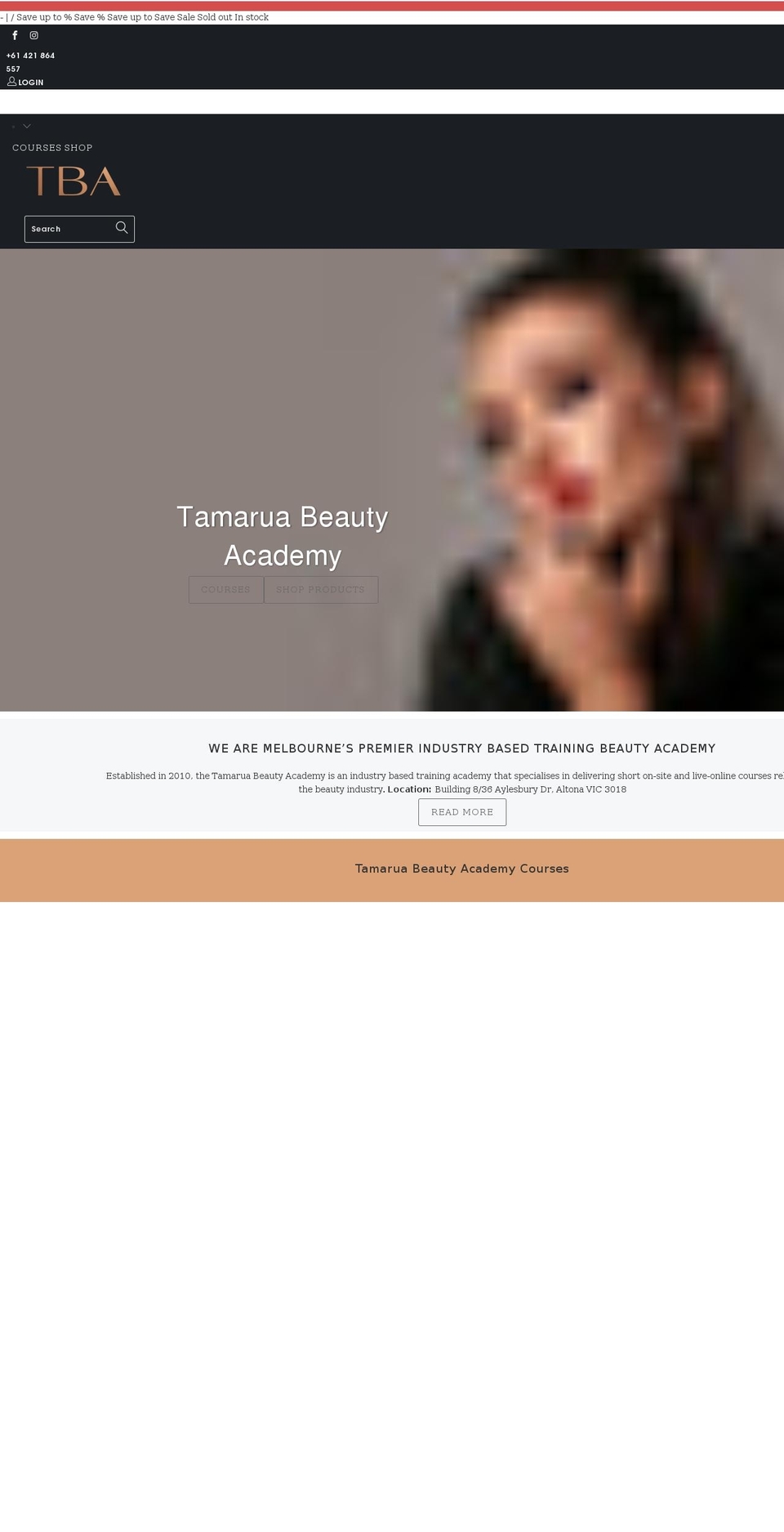 melbournemakeup-courses.com.au shopify website screenshot