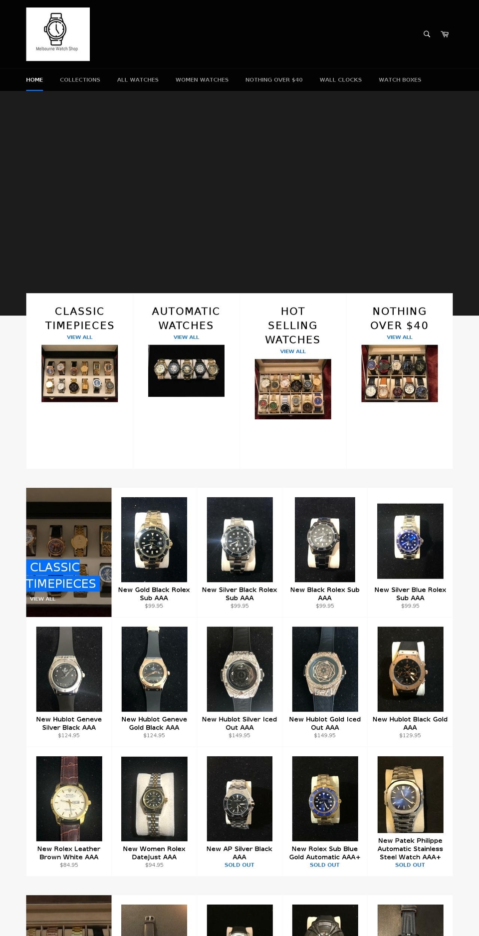 melbournewatchshop.com — Shopify storefront screenshot