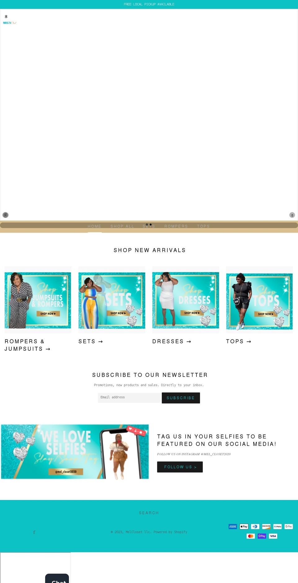 melcloset.com shopify website screenshot