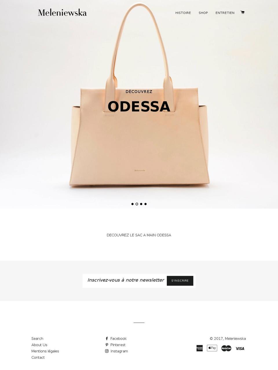 meleniewska.com shopify website screenshot