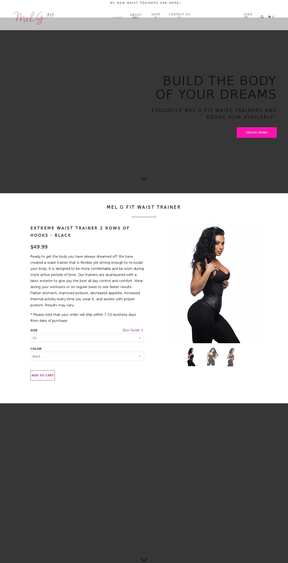 melgfit.com shopify website screenshot
