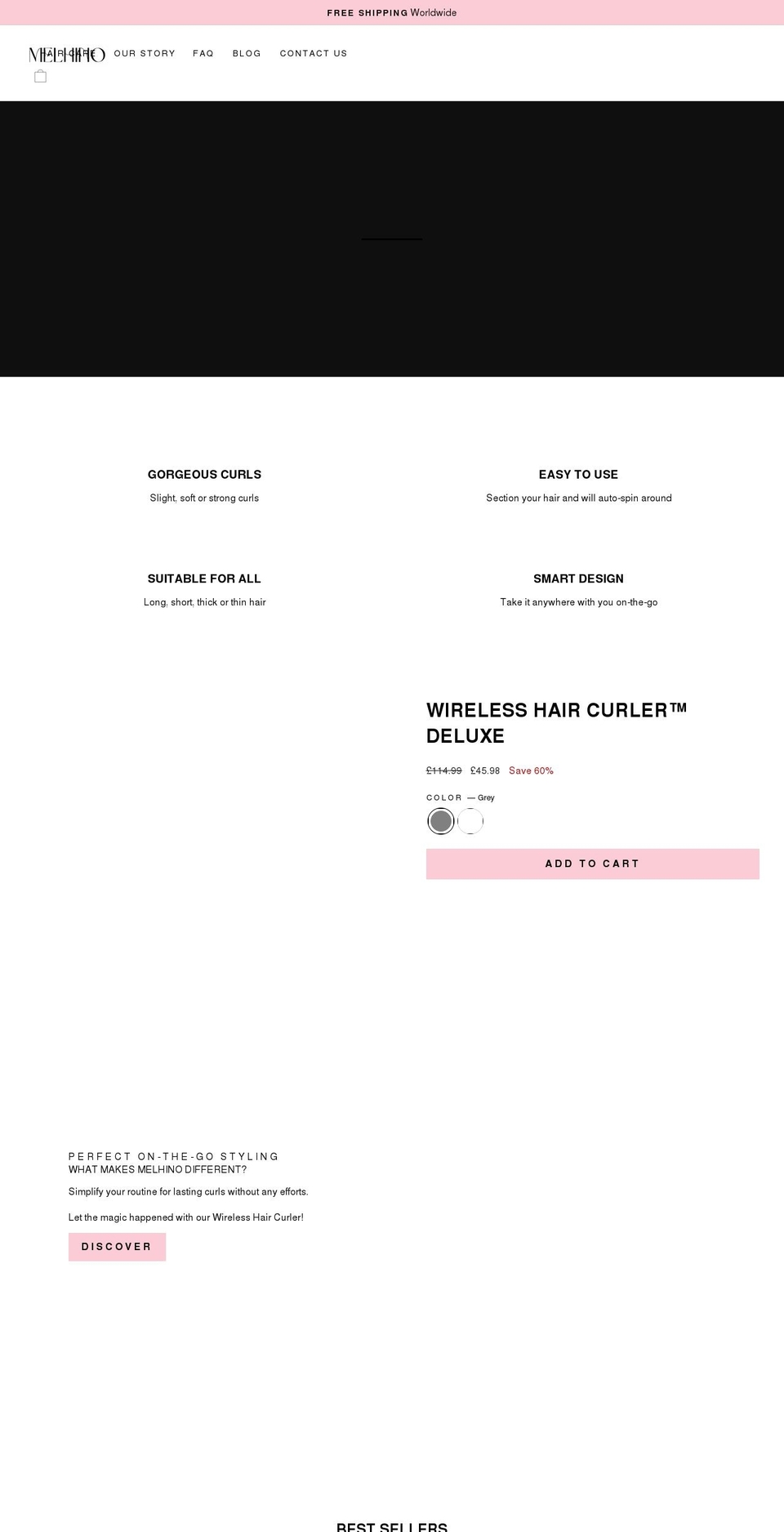 melhino.com shopify website screenshot