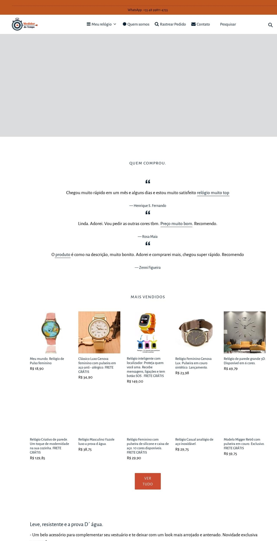 melhoresrelogios.com — Shopify storefront screenshot