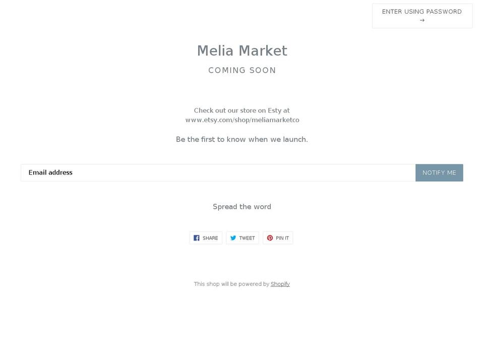 meliamarket.com — Shopify storefront screenshot