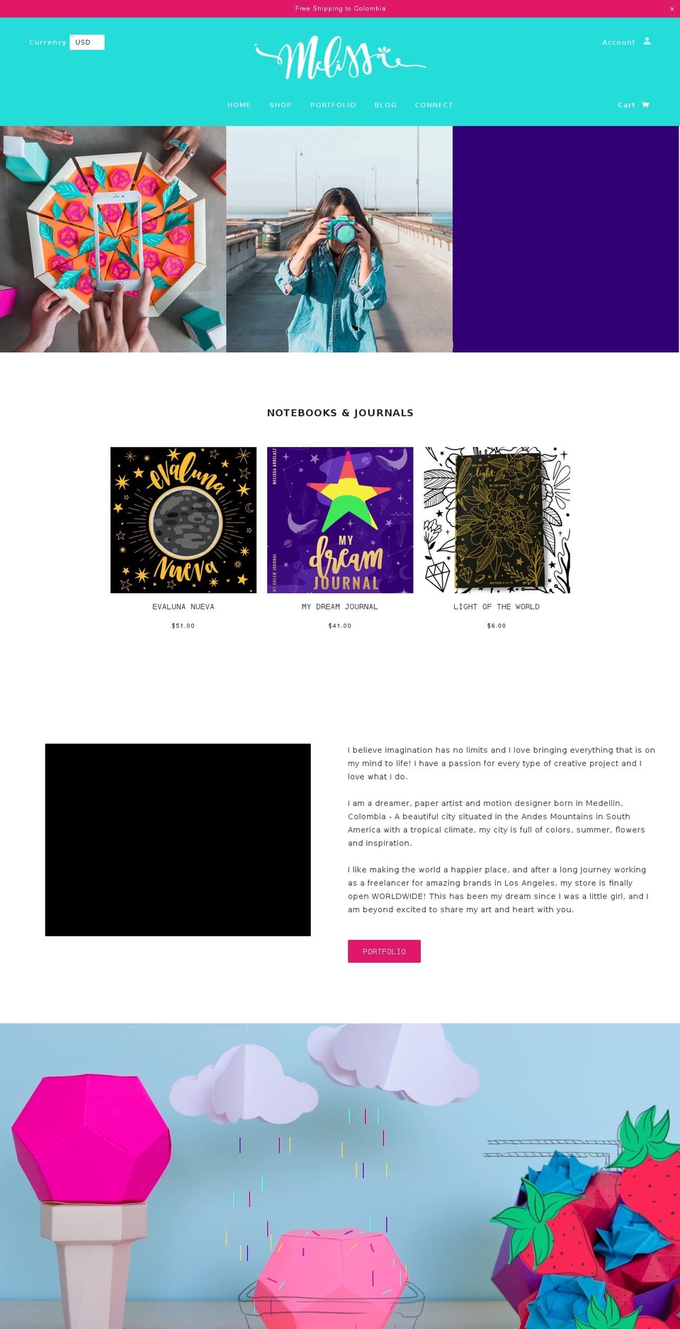 meliarbelaez.com — Shopify storefront screenshot