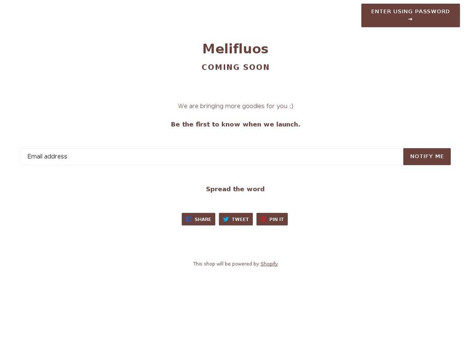 melifluos.com shopify website screenshot