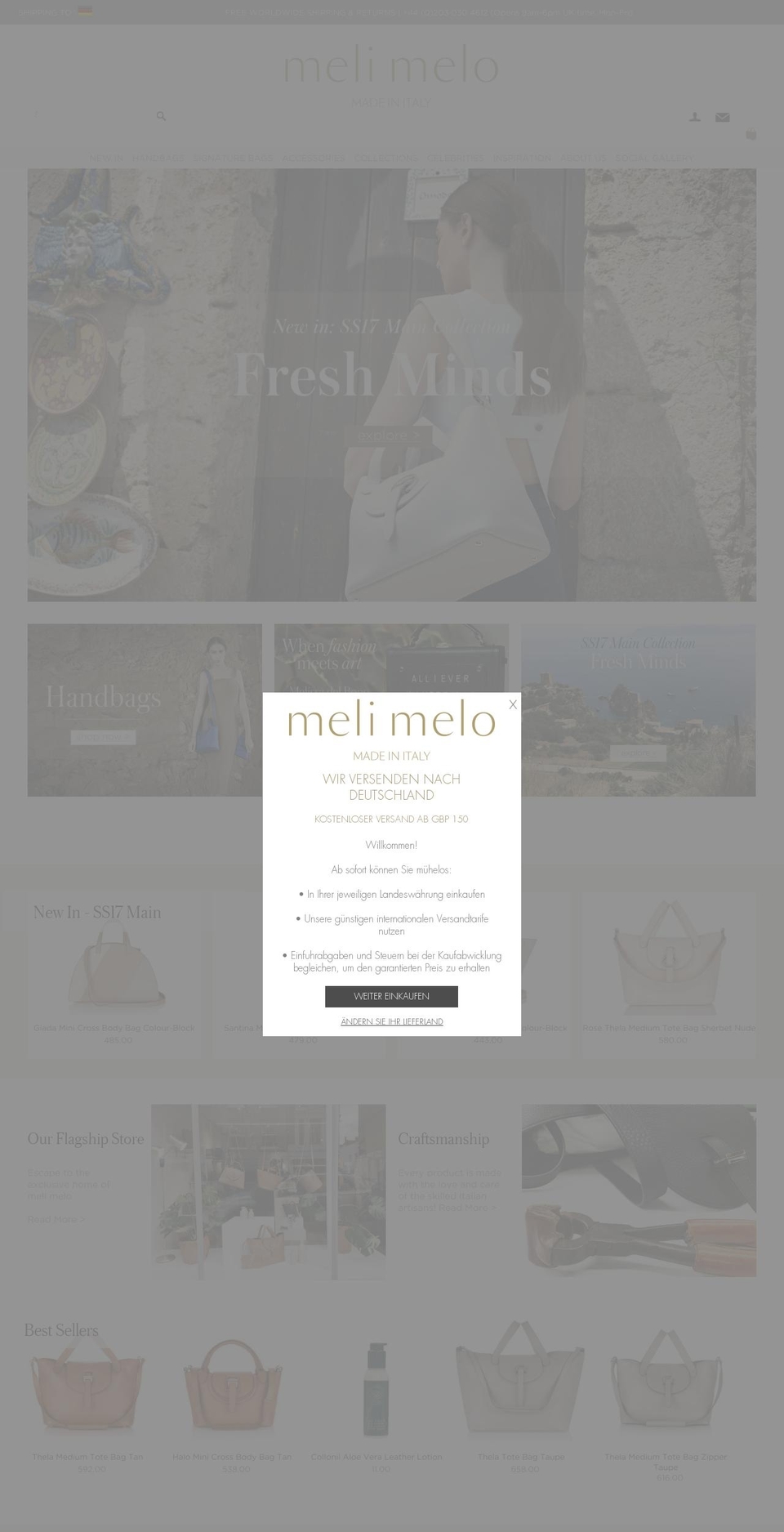 melimelo.co.uk shopify website screenshot