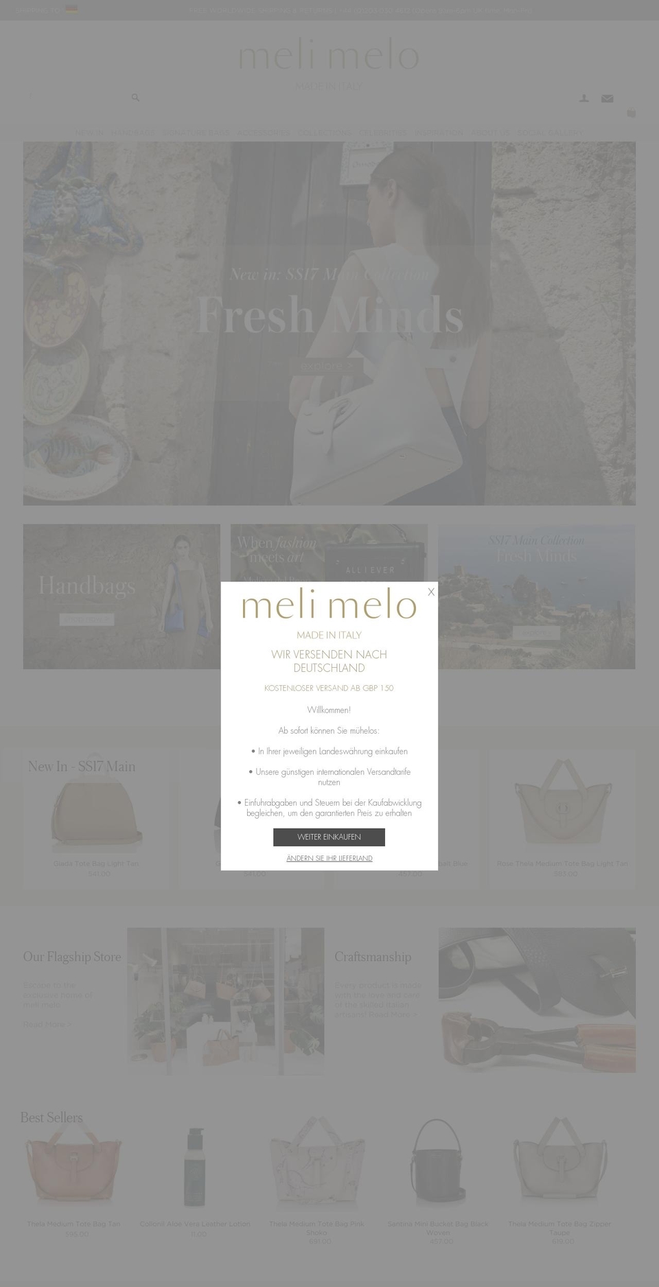 melimelo.com shopify website screenshot