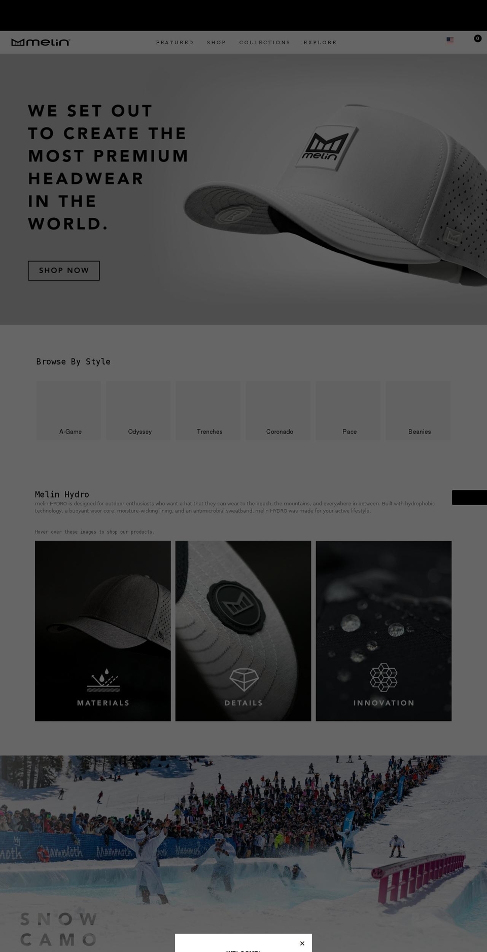 melin.com shopify website screenshot