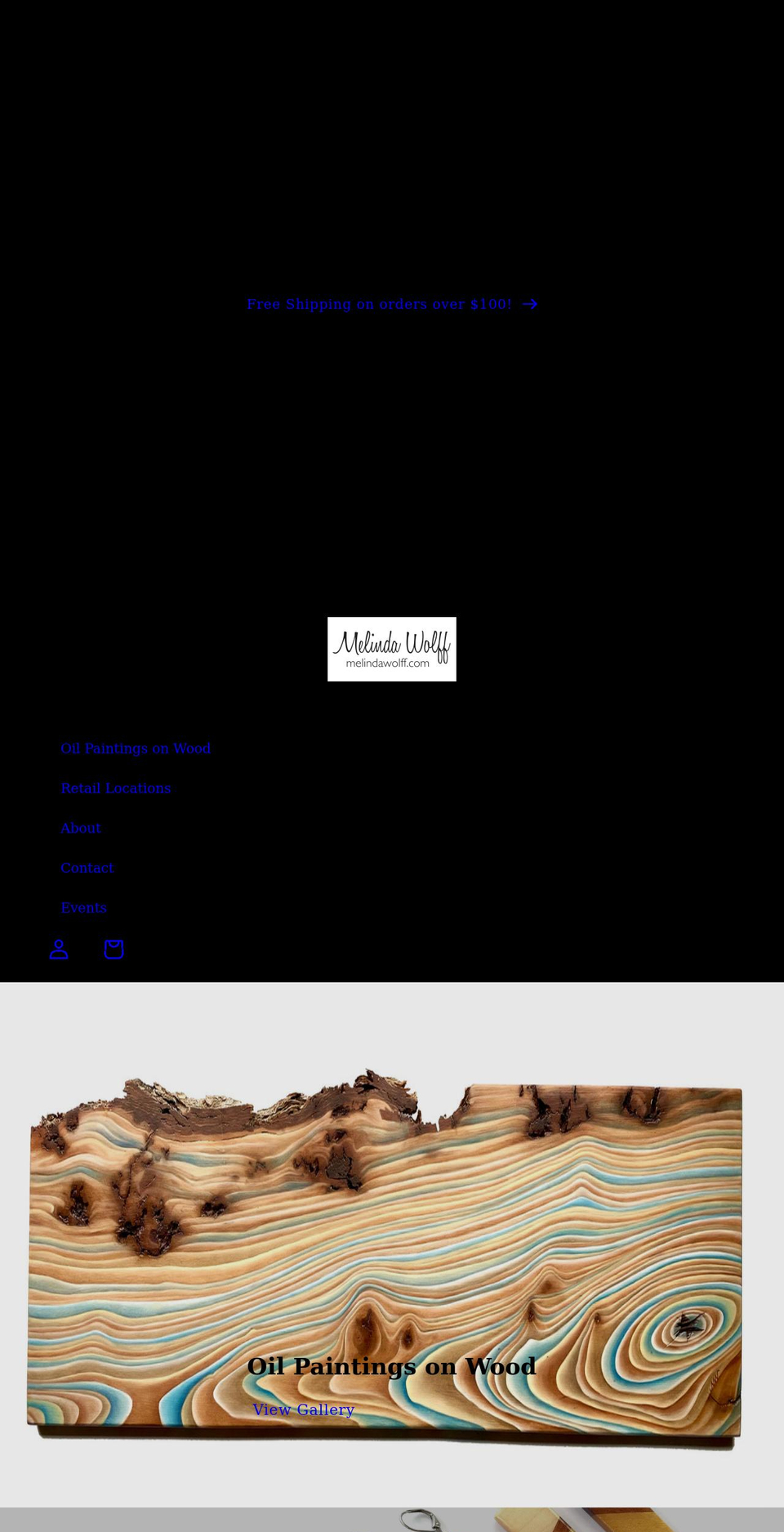 melindawolff.com shopify website screenshot