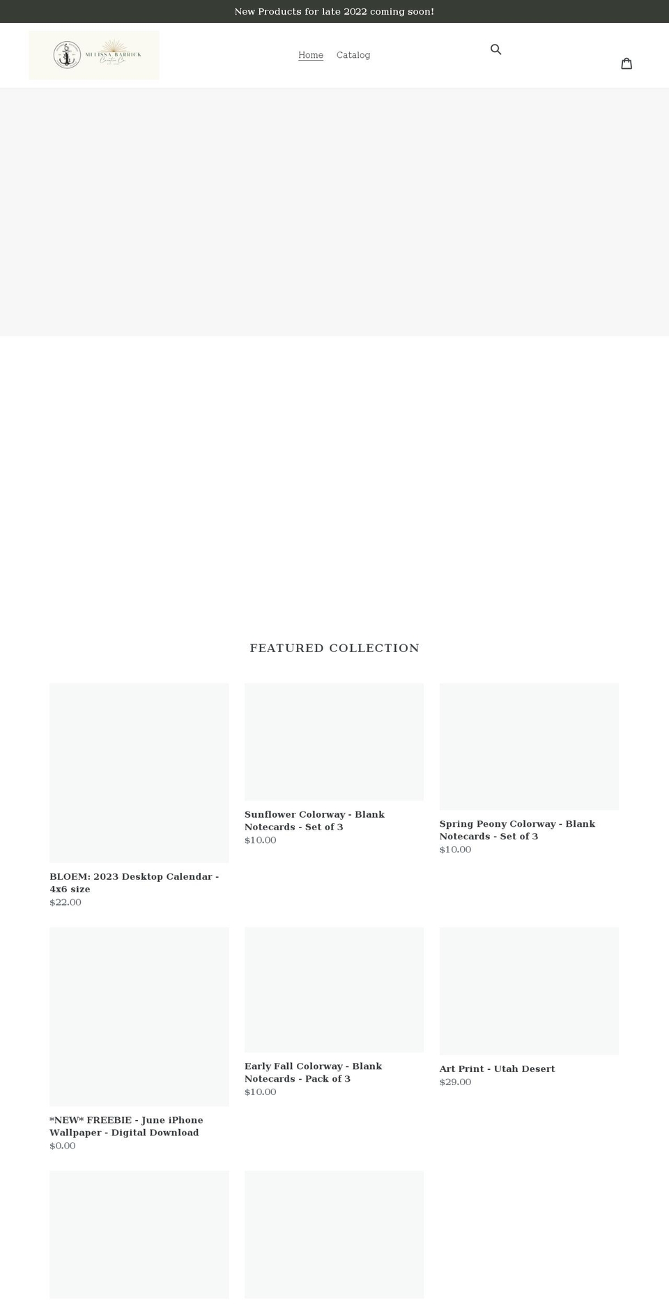 melissa-barrick-photography.myshopify.com shopify website screenshot