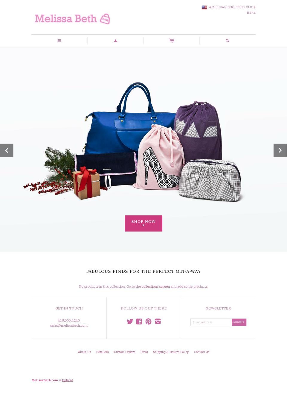 melissabeth.ca shopify website screenshot