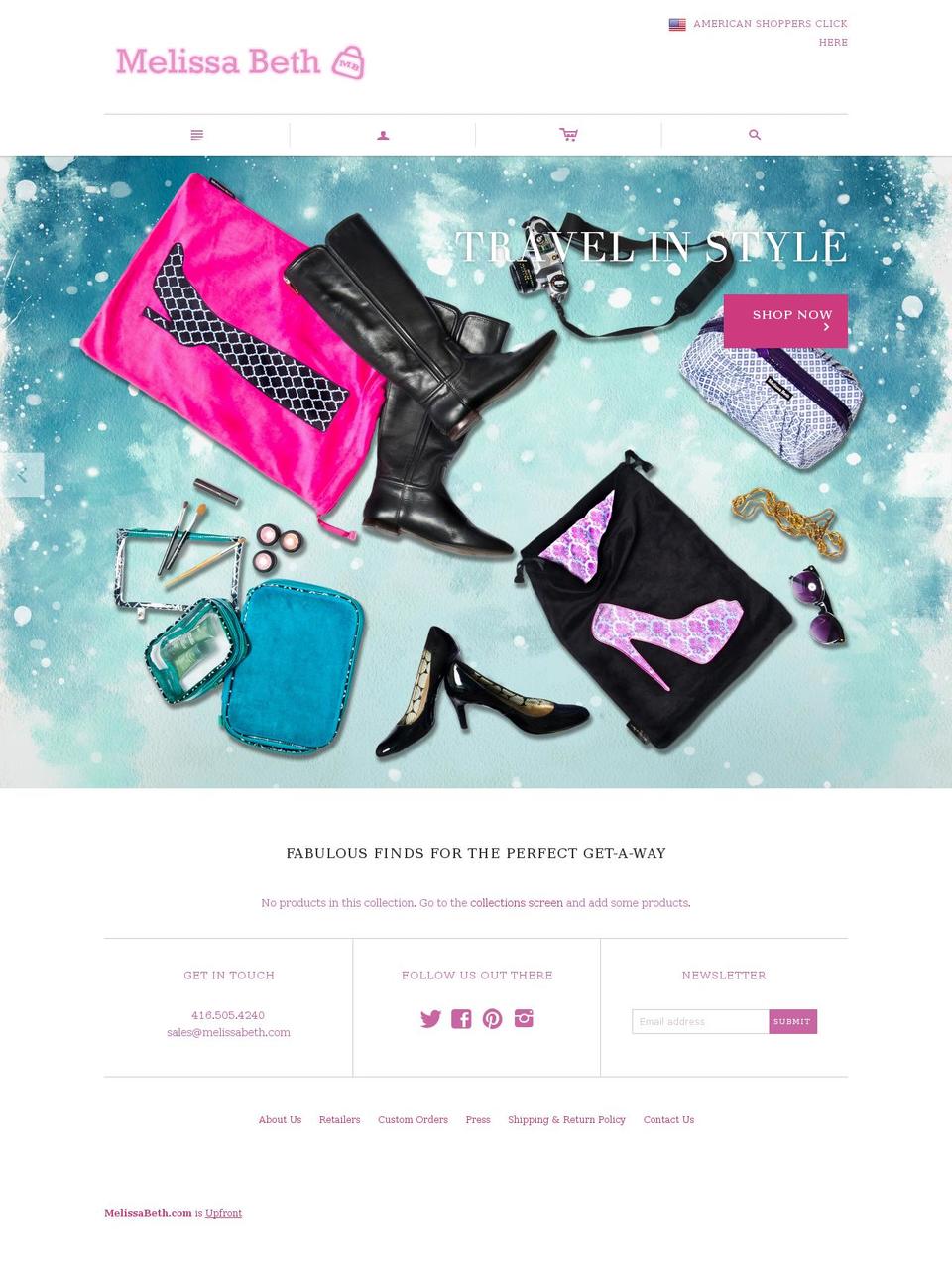 melissabethdesigns.ca shopify website screenshot