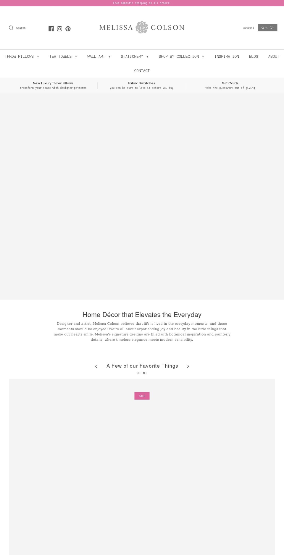 melissacolson.com shopify website screenshot