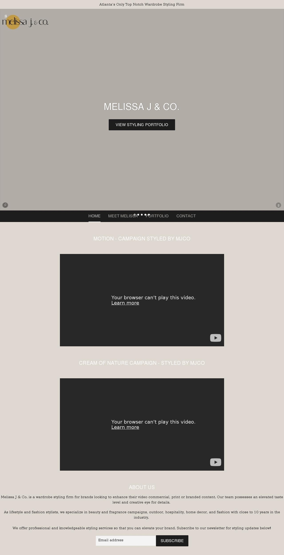 melissajyoung.com shopify website screenshot