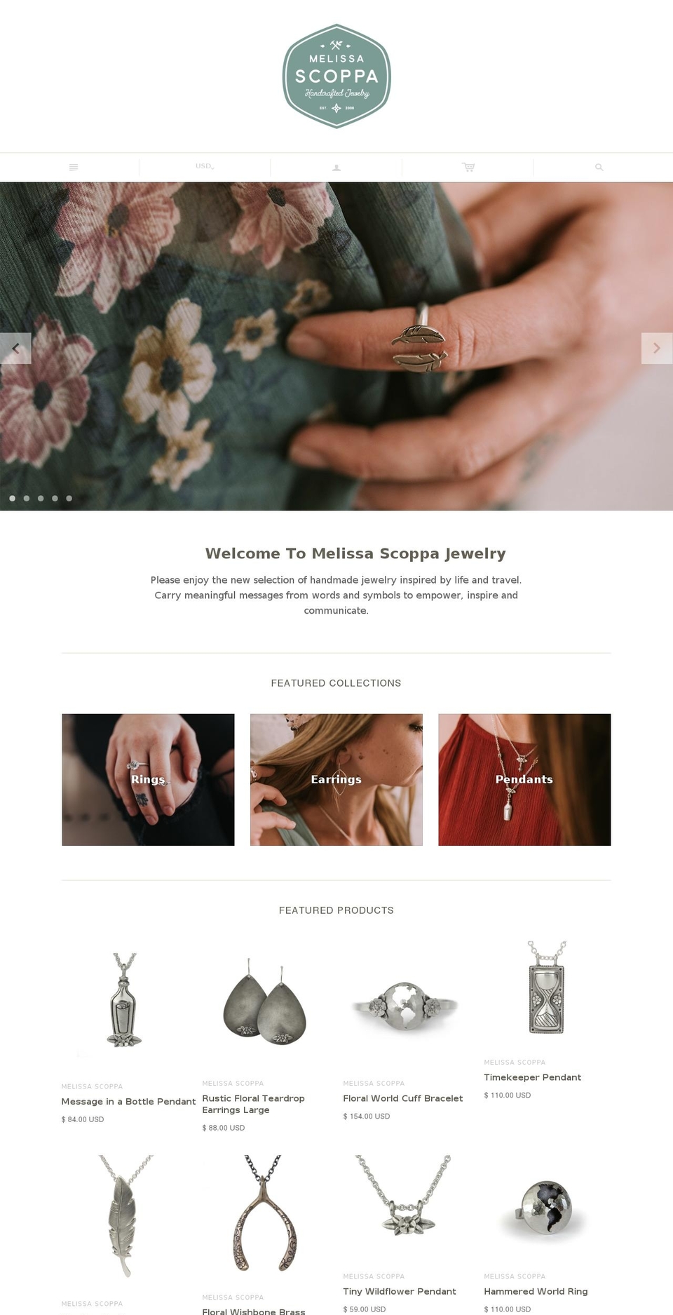 New Site Shopify theme site example melissascoppa.com