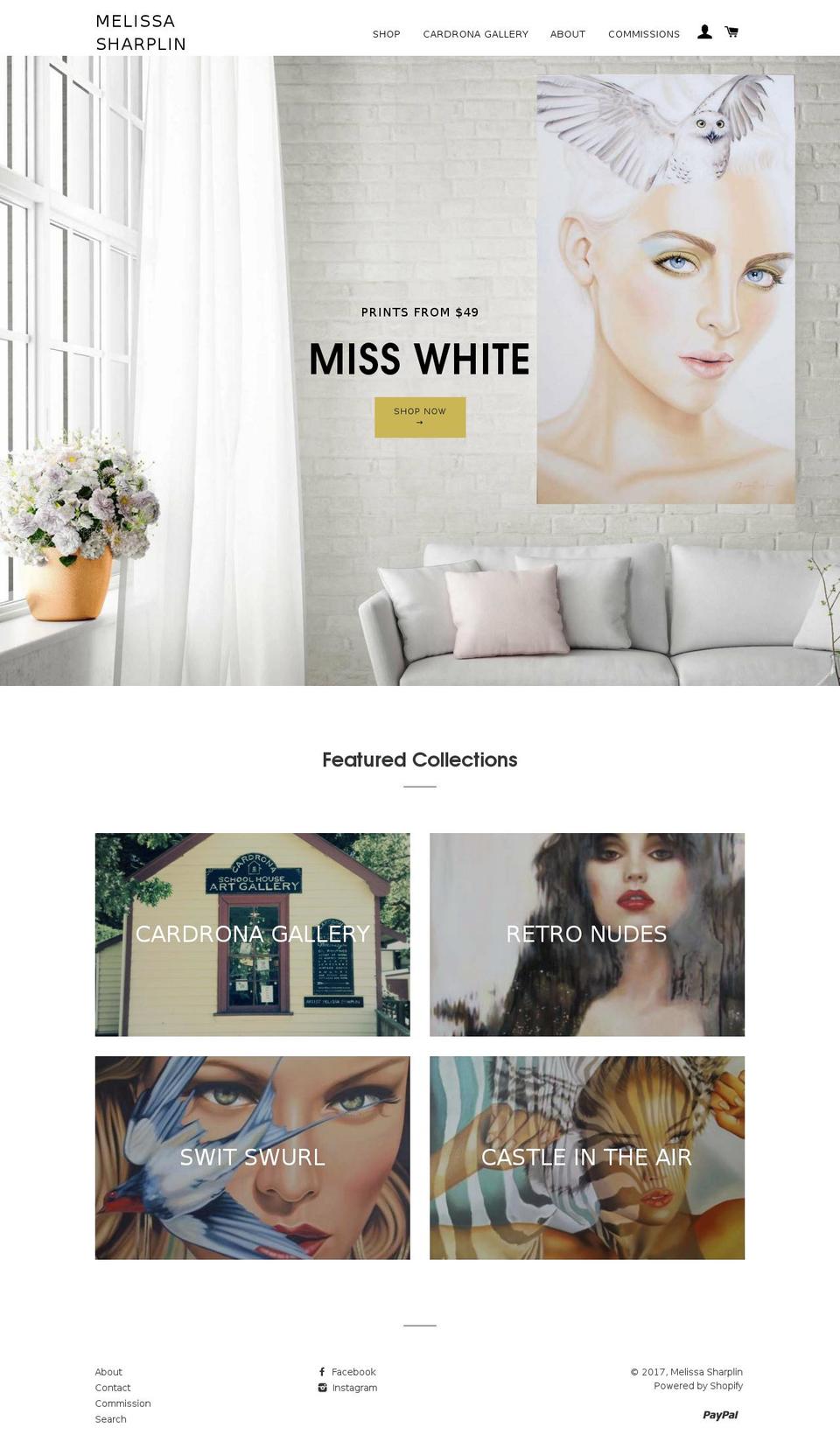 melissasharplin.com shopify website screenshot