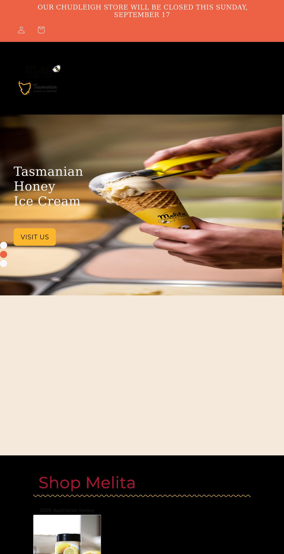 melitahoneyfarm.com.au shopify website screenshot