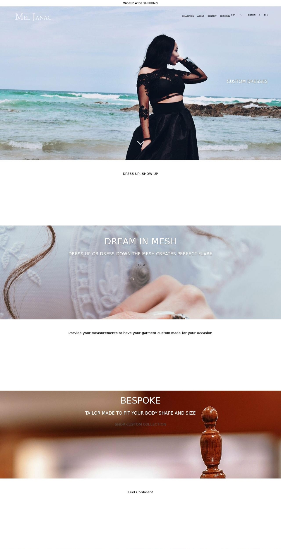 meljanac.com — Shopify storefront screenshot