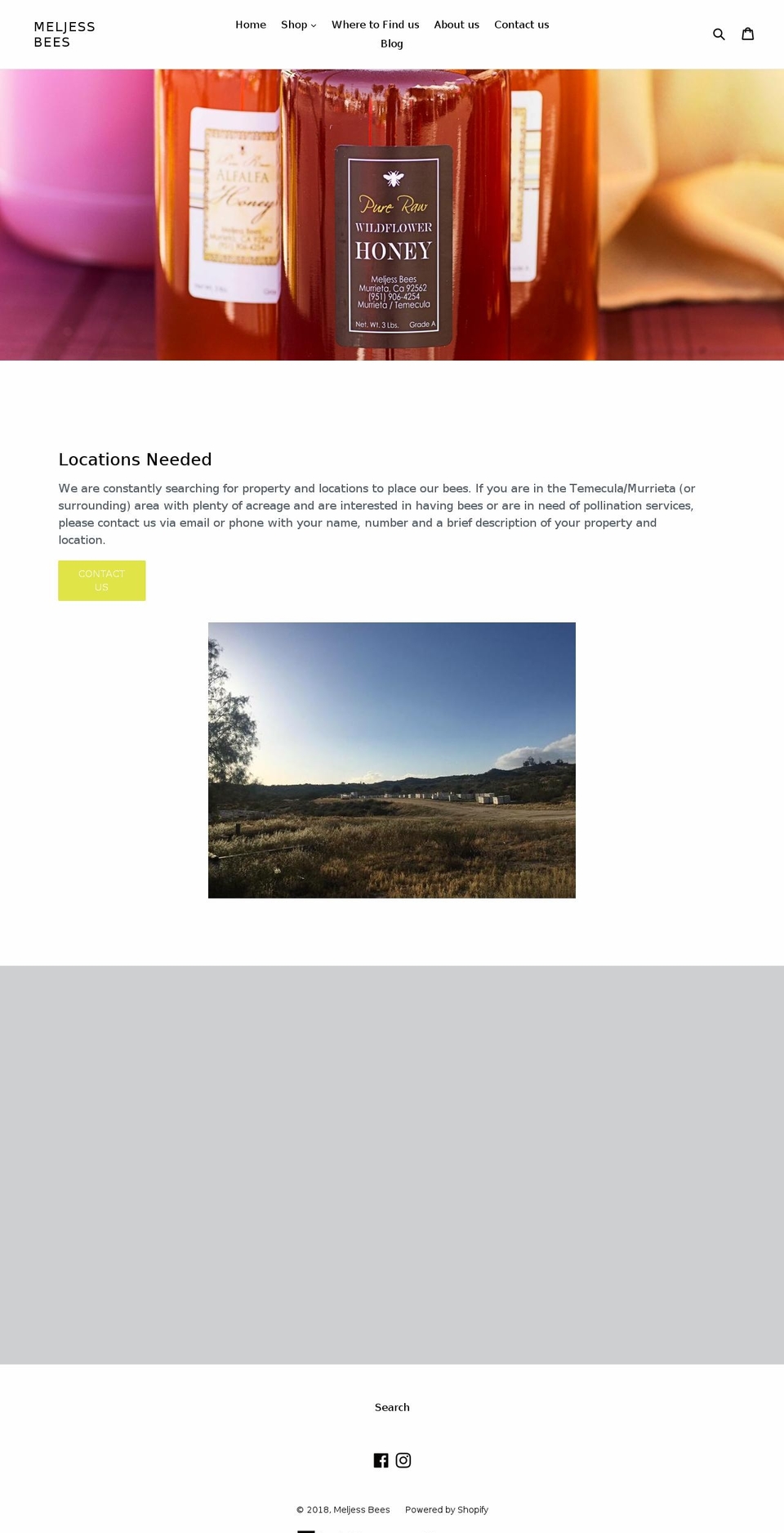 meljessbees.com shopify website screenshot