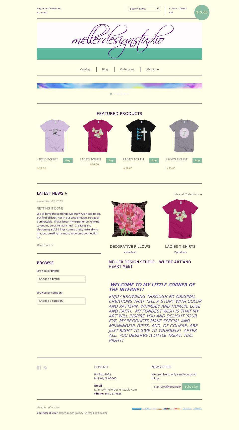 mellerdesignstudio.com shopify website screenshot