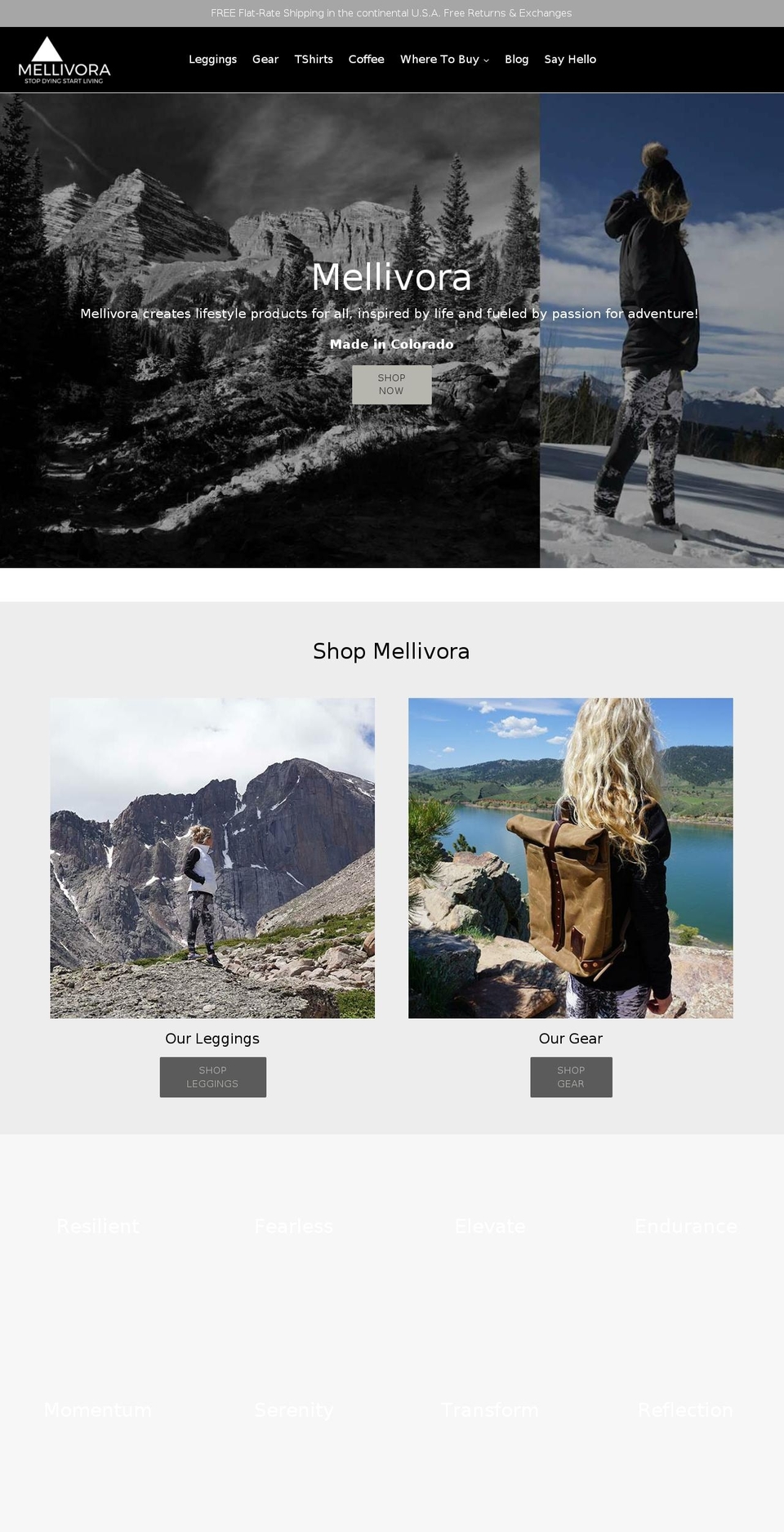 mellivoraco.com — Shopify storefront screenshot