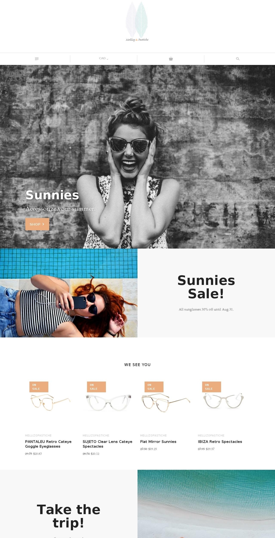 mellizopastiche.com — Shopify storefront screenshot