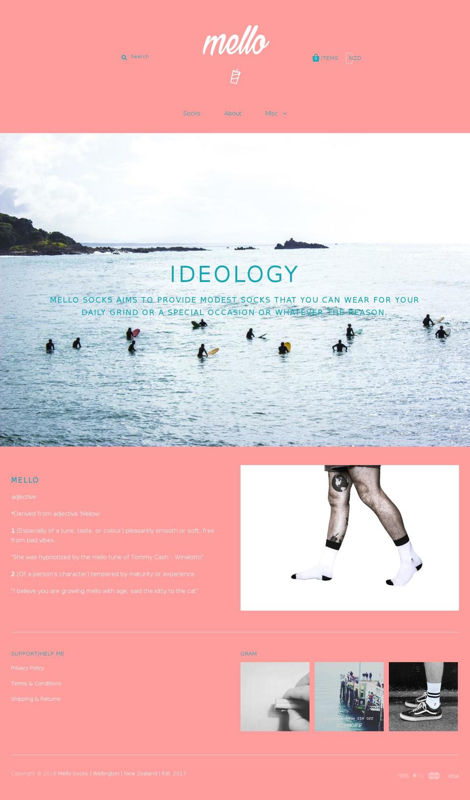 mellosocks.com — Shopify storefront screenshot