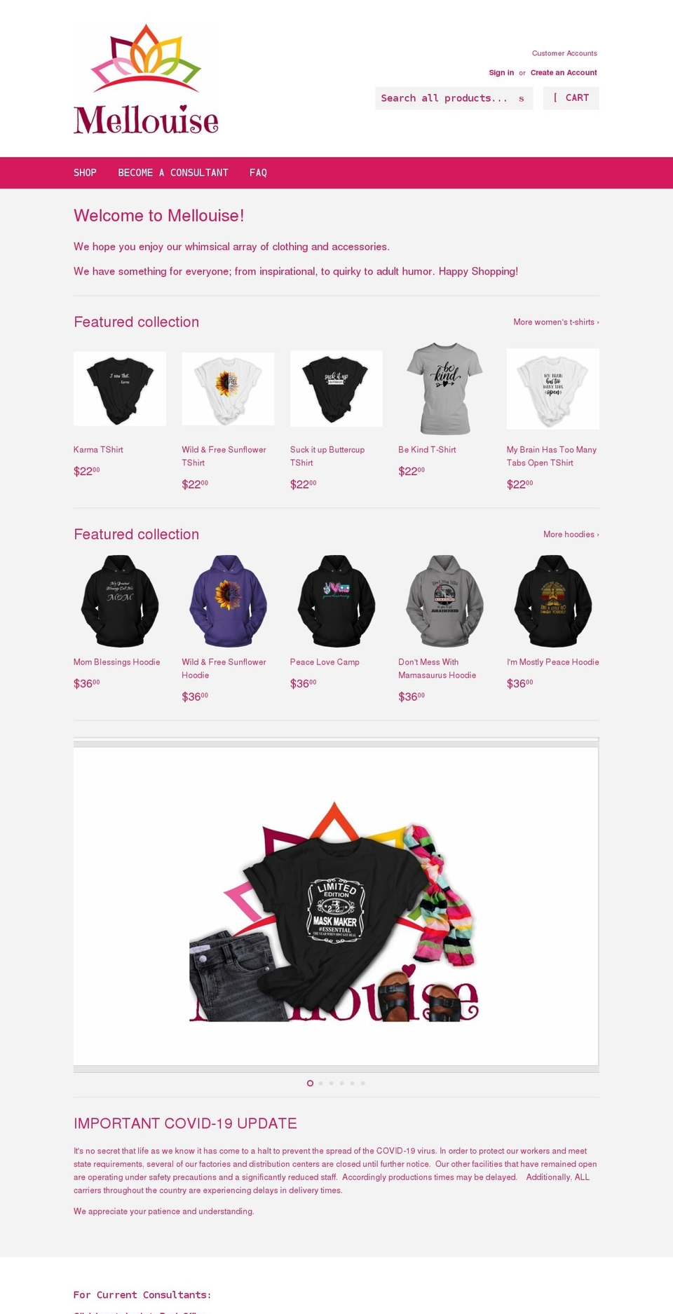 mellouise.com shopify website screenshot