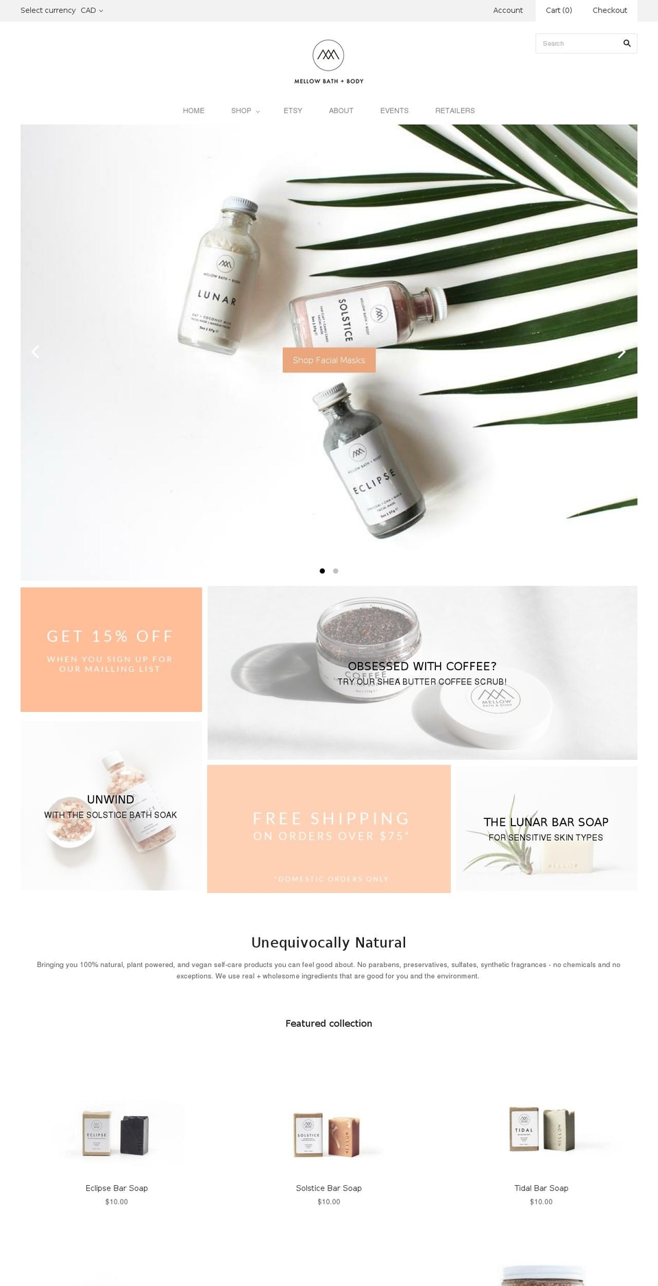 Copy of Grid Shopify theme site example mellowbathandbody.com