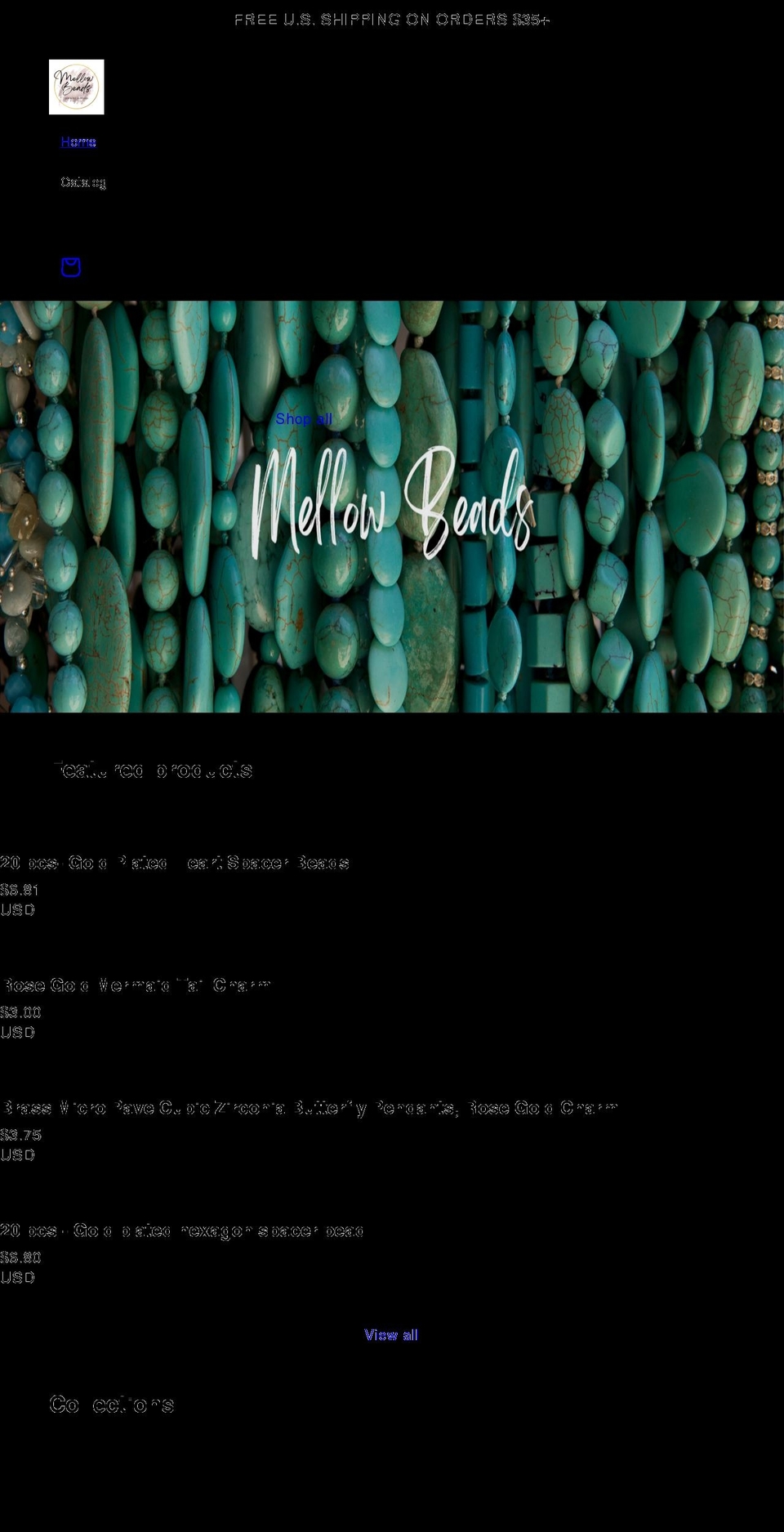 mellowbeads.com shopify website screenshot