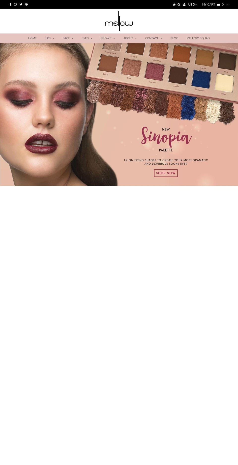 mellowcosmetics.com — Shopify storefront screenshot