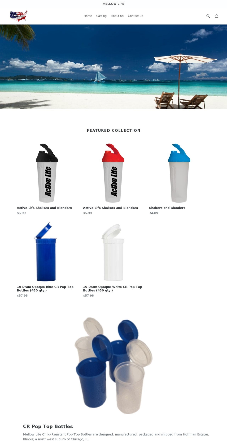 mellowlifeproducts.com — Shopify storefront screenshot