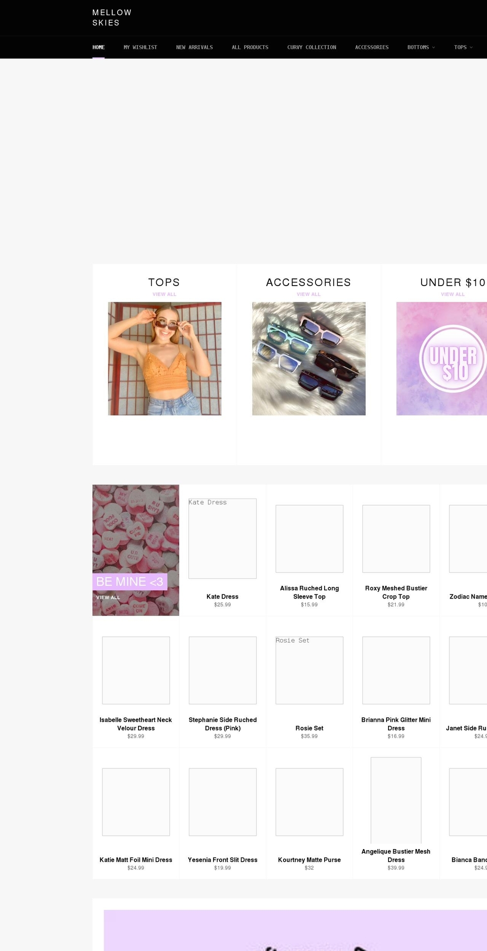mellowskies.com shopify website screenshot