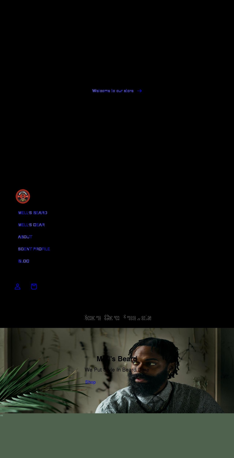 mellsbeardcollection.com shopify website screenshot