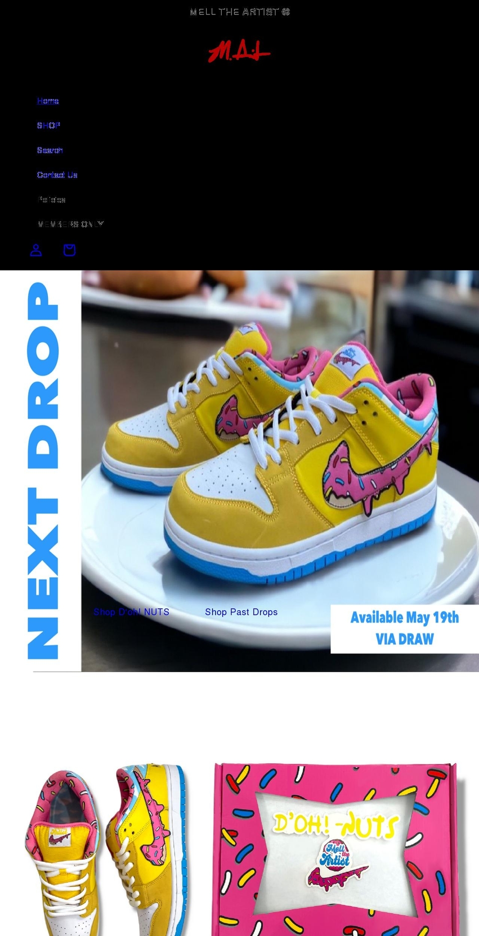 melltheartist.com shopify website screenshot