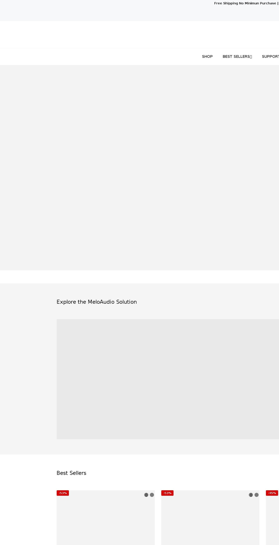 meloaudio.myshopify.com shopify website screenshot