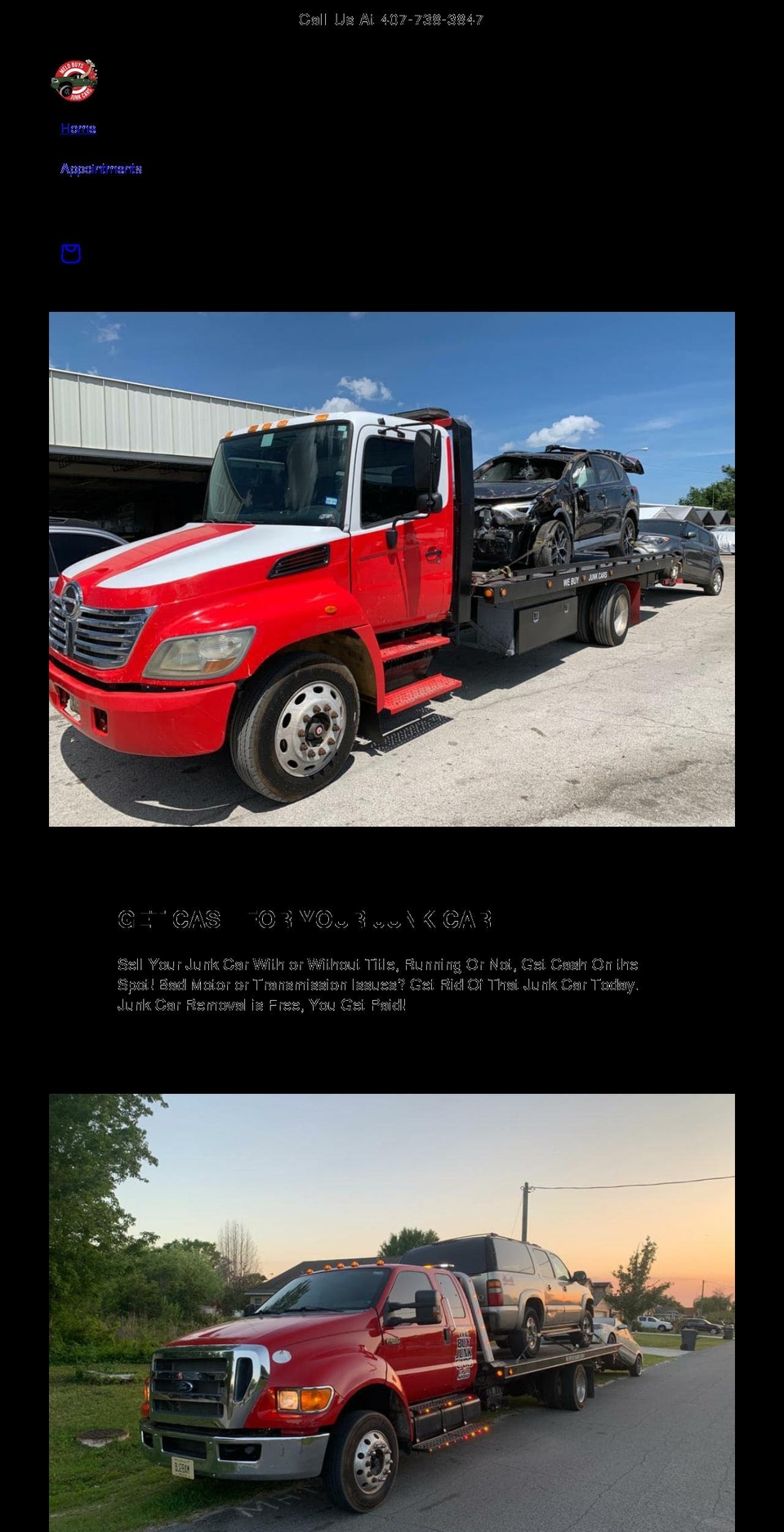 melobuysjunkcars.com shopify website screenshot