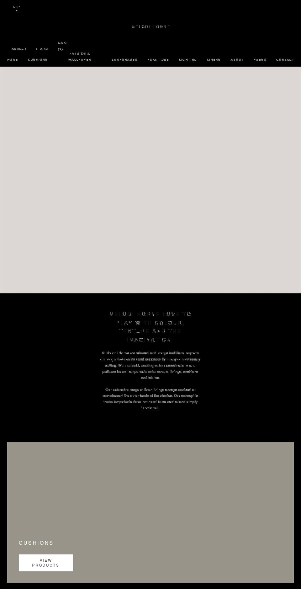 melodihorne.com shopify website screenshot