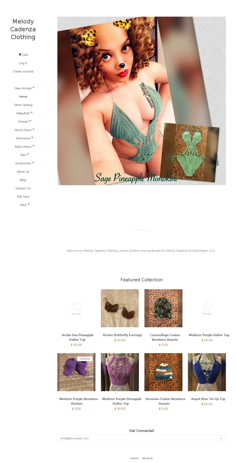 melodycadenzaclothing.com shopify website screenshot