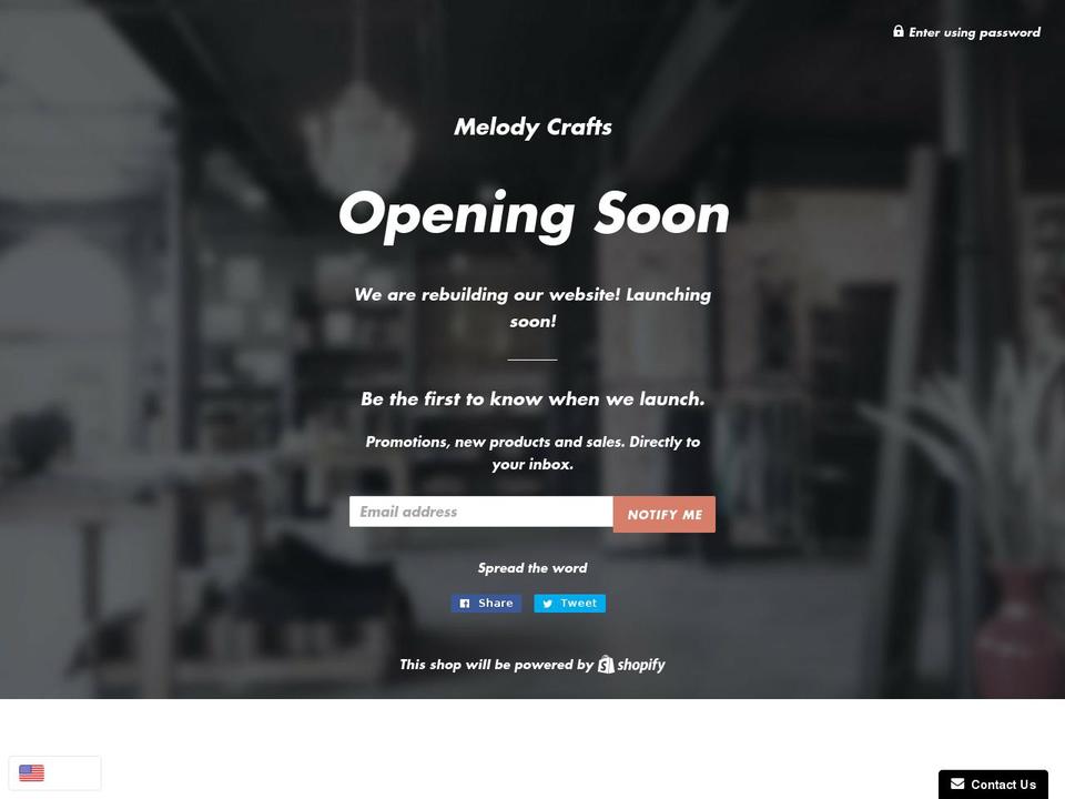 melodycrafts.com — Shopify storefront screenshot