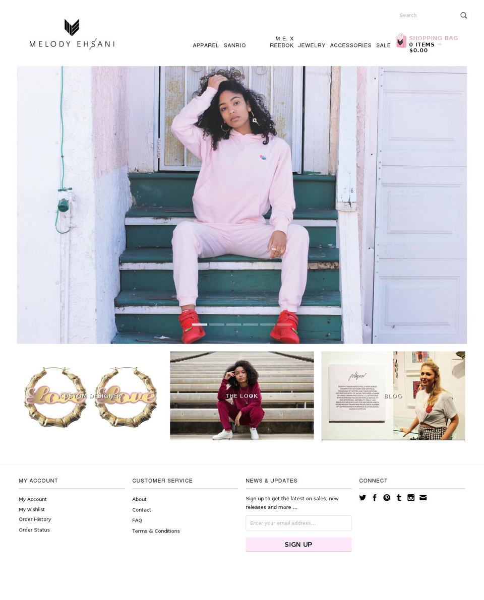 melodyehsani.com shopify website screenshot