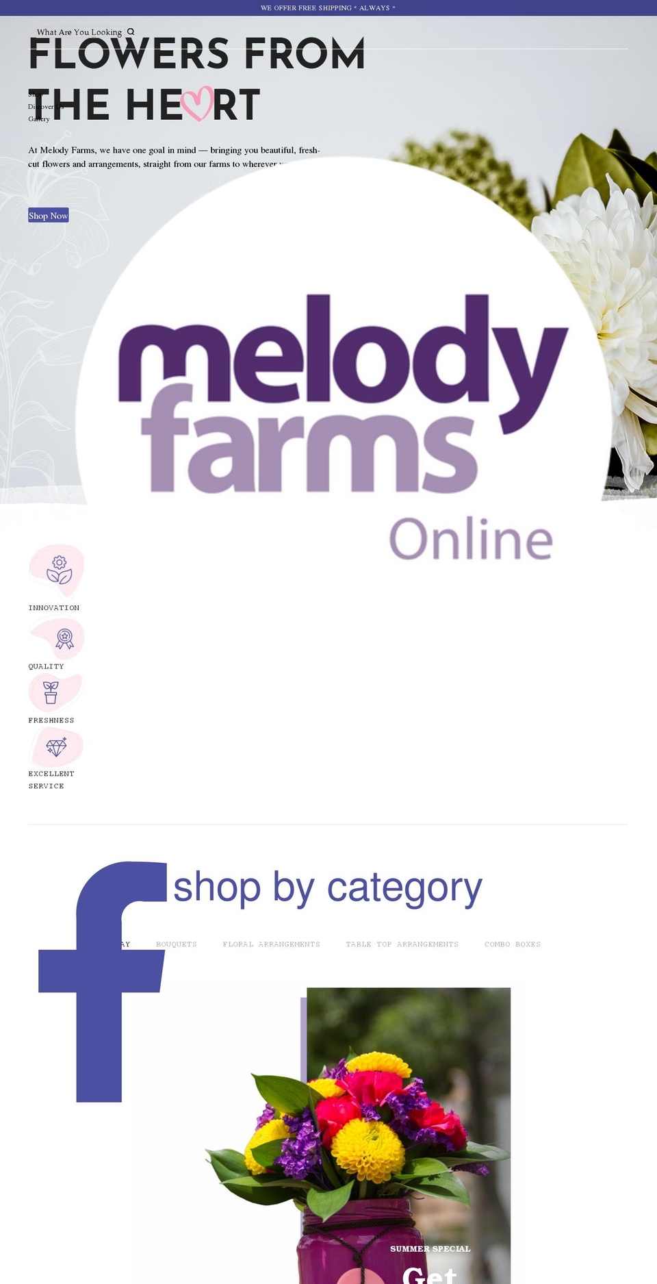 melodyfarms.co shopify website screenshot