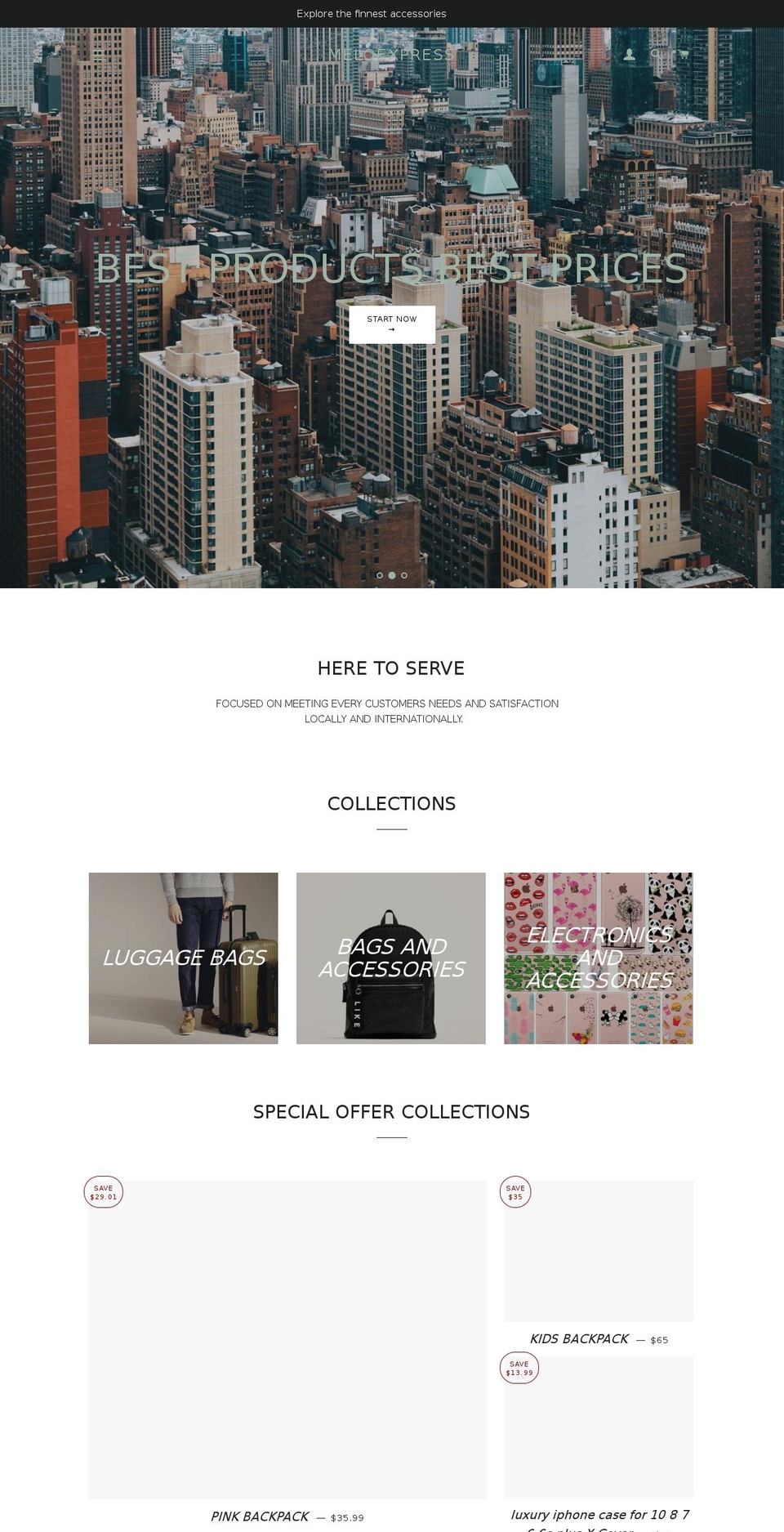 meloexpress.com — Shopify storefront screenshot