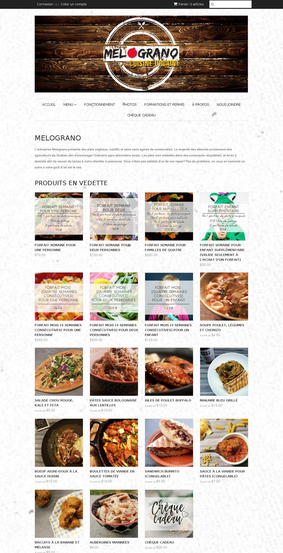 melograno.ca shopify website screenshot