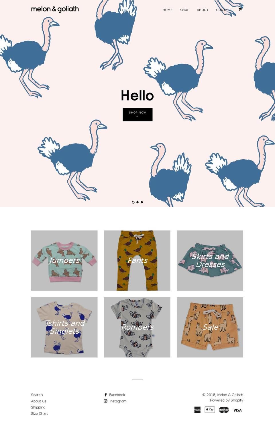 melonandgoliath.com — Shopify storefront screenshot